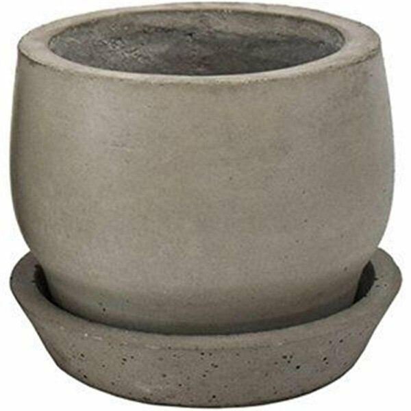 New Courtyard 4.8 x 4 in. Lightweight Fiber Cement Sam Planter with Tray, 3PK NE3253301